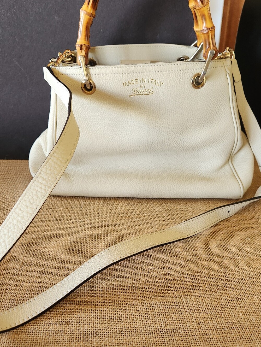 Gucci Bamboo Top Handle W/ Long Strap Measures 12" By 8" Long Strap 20"